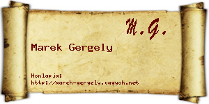 Marek Gergely névjegykártya